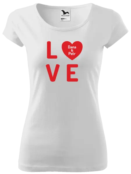 Dámske tričko Love se jmény - kopie