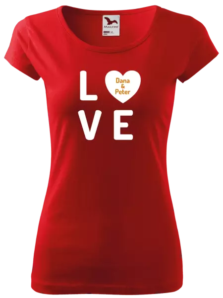 Dámske tričko Love se jmény - kopie