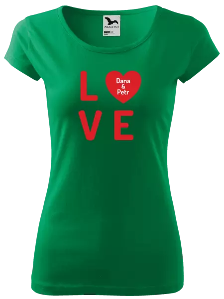 Dámske tričko Love se jmény - kopie