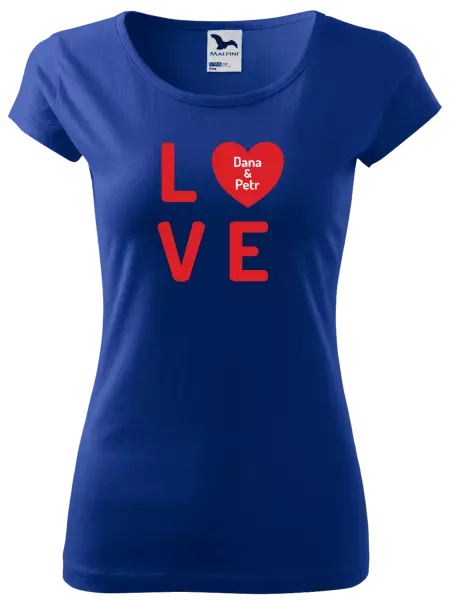 Dámske tričko Love se jmény - kopie