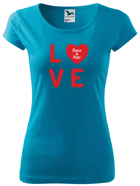 Dámske tričko Love se jmény - kopie