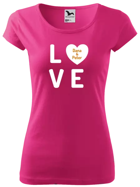 Dámske tričko Love se jmény - kopie
