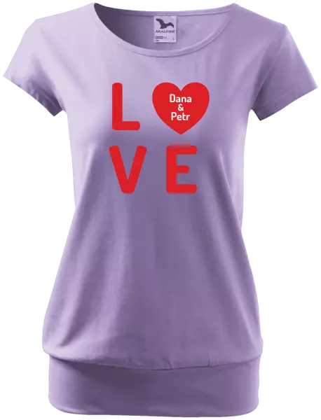 Dámske tričko Love se jmény - kopie