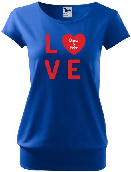 Dámske tričko Love se jmény - kopie