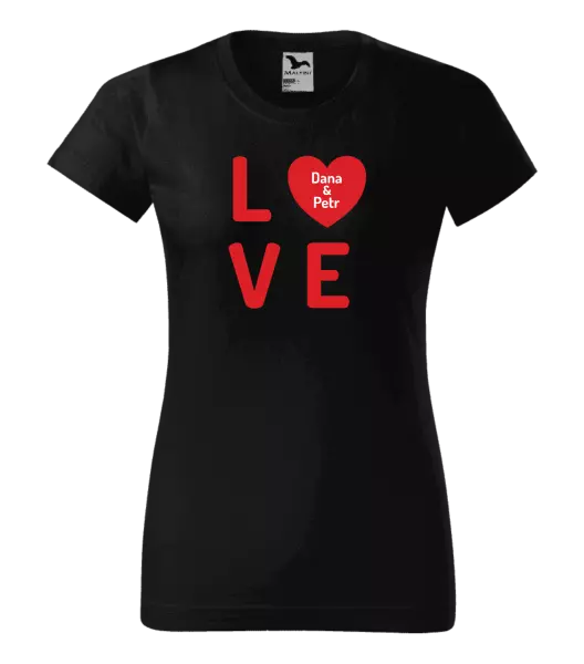 Dámske tričko Love se jmény - kopie