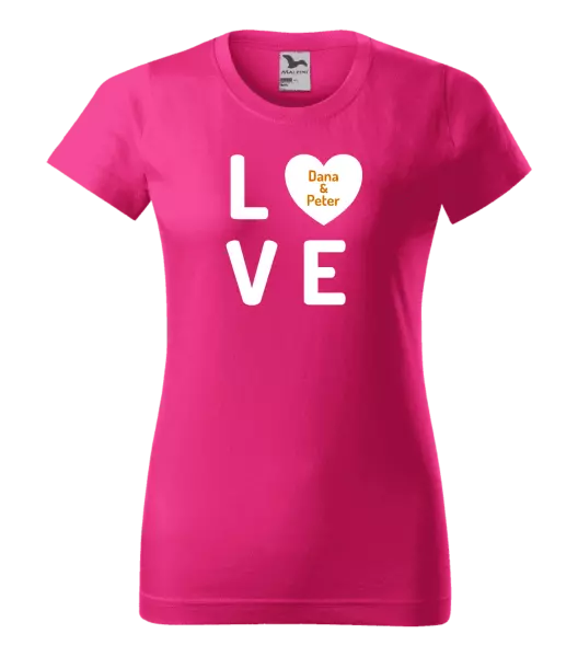 Dámske tričko Love se jmény - kopie