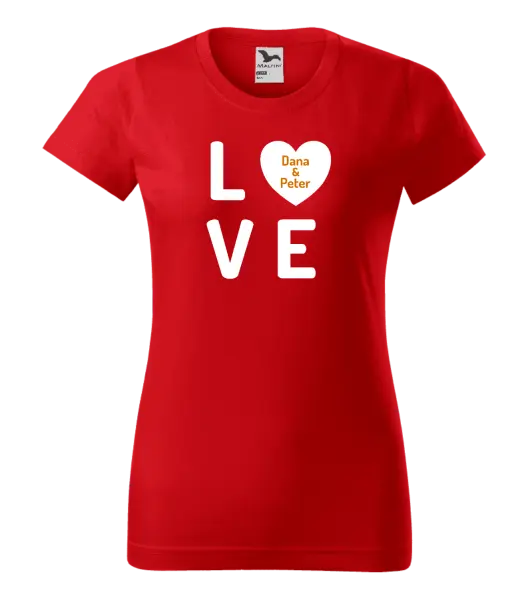 Dámske tričko Love se jmény - kopie