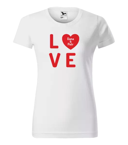 Dámske tričko Love se jmény - kopie