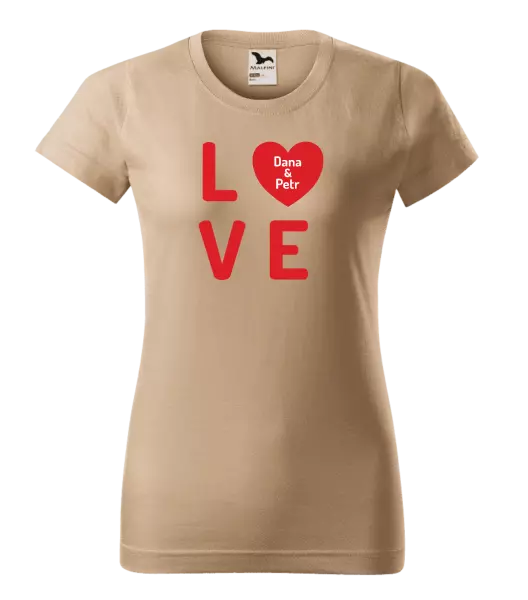 Dámske tričko Love se jmény - kopie