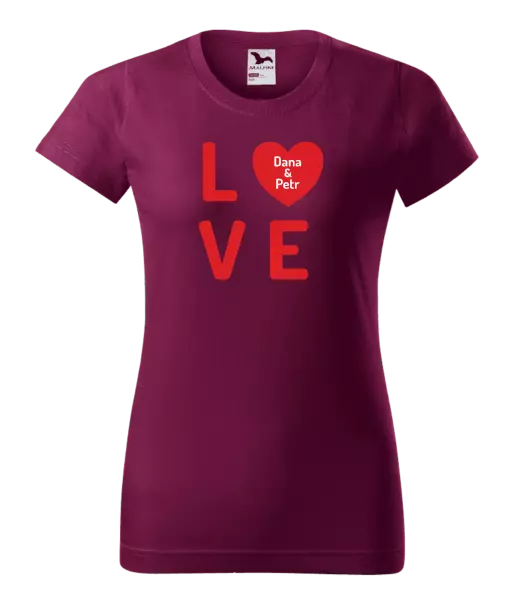Dámske tričko Love se jmény - kopie