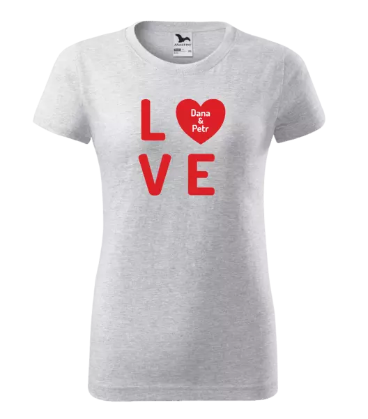 Dámske tričko Love se jmény - kopie
