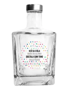 Fľaša, sklenená hranatá  Keď sa stála rada na ocinov, dostala som toho najlepšieho