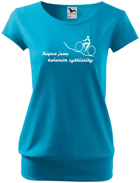Dámské tričko Kopce jsou kořením cyklistiky