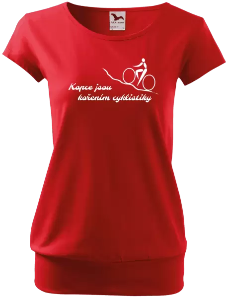 Dámské tričko Kopce jsou kořením cyklistiky