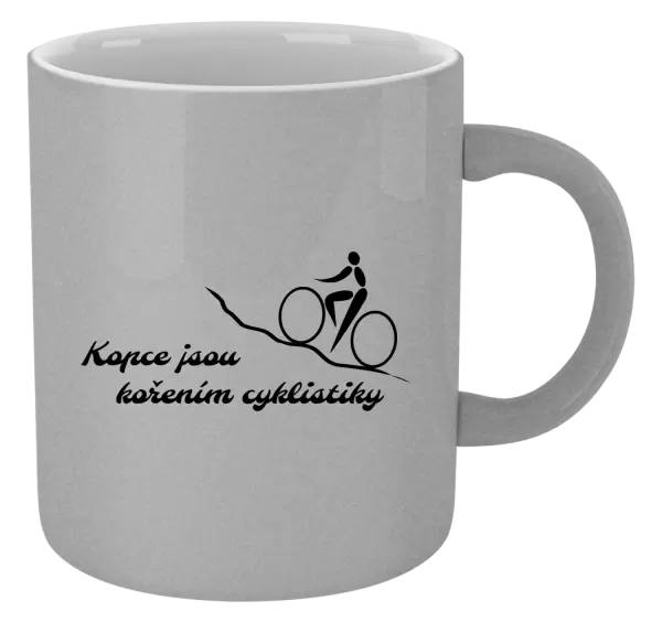 Metalický hrnek Kopce jsou kořením cyklistiky