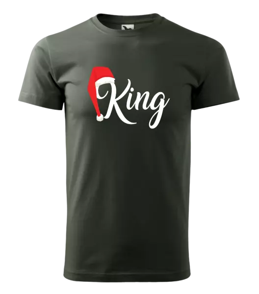 Pánske vianočné tričko Vánoční čepice - King - kopie