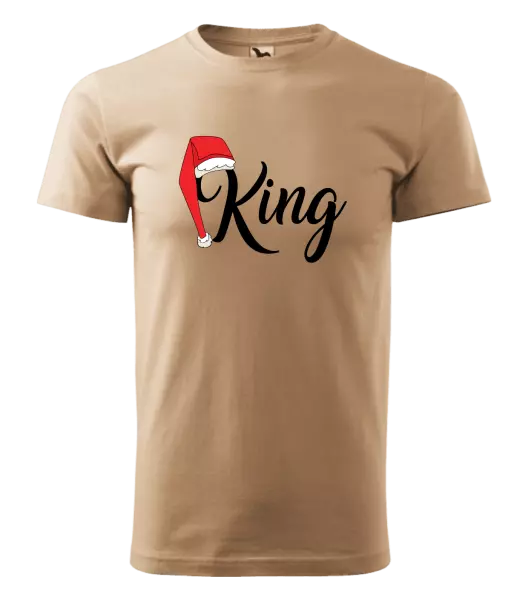 Pánske vianočné tričko Vánoční čepice - King - kopie