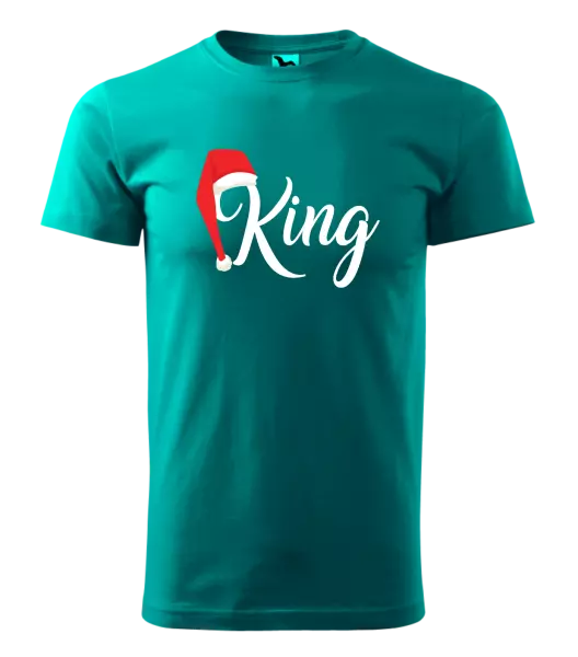 Pánske vianočné tričko Vánoční čepice - King - kopie