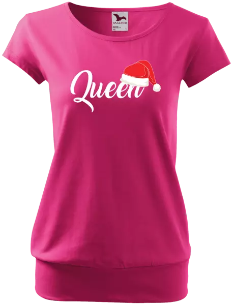Dámske vianočné tričko Vánoční čepice - Queen - kopie