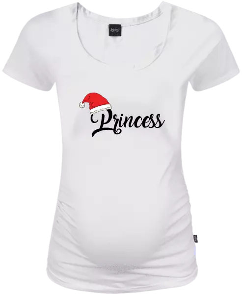 Vianočné tehotenské tričko Vánoční čepice - Princess - kopie