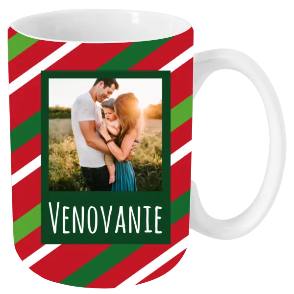 Vianočný hrnček Červené a zelené pruhy - kopie