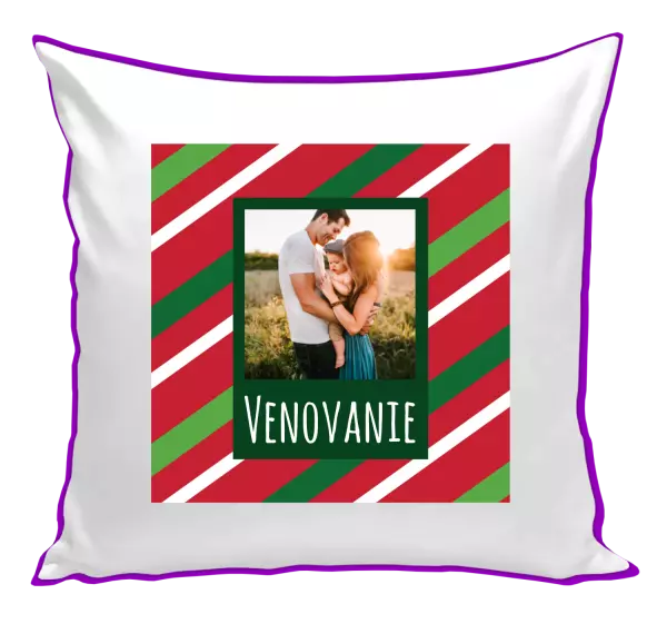 Vianočný vankúš Červené a zelené pruhy - kopie