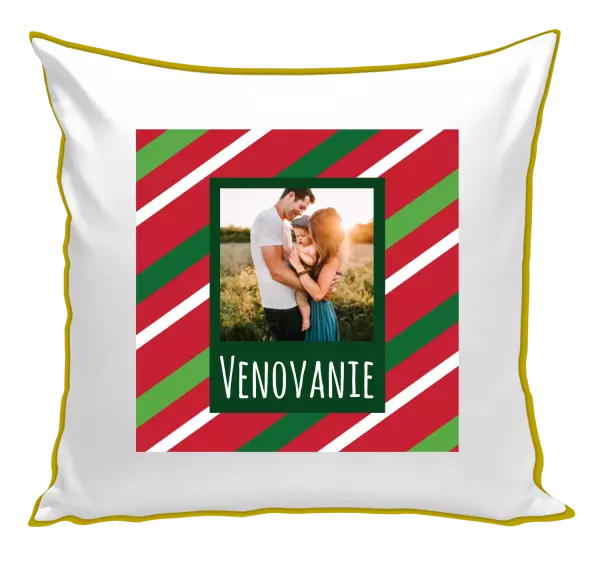 Vianočný vankúš Červené a zelené pruhy - kopie