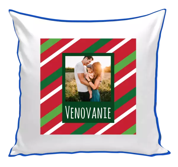 Vianočný vankúš Červené a zelené pruhy - kopie