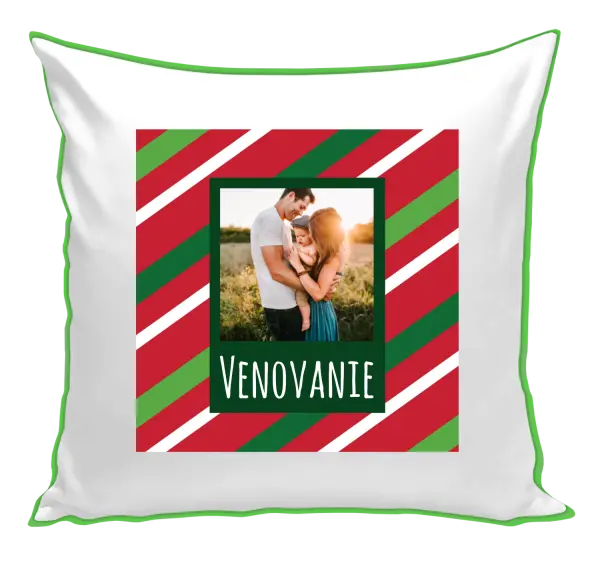 Vianočný vankúš Červené a zelené pruhy - kopie