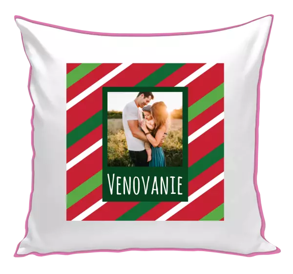 Vianočný vankúš Červené a zelené pruhy - kopie