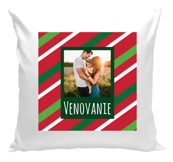Vianočný vankúš Červené a zelené pruhy - kopie