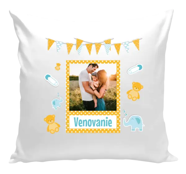 Vianočný vankúš Medvídci a sloni - kopie