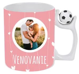 Vianočný hrnček Lístečky na růžovém pozadí - kopie