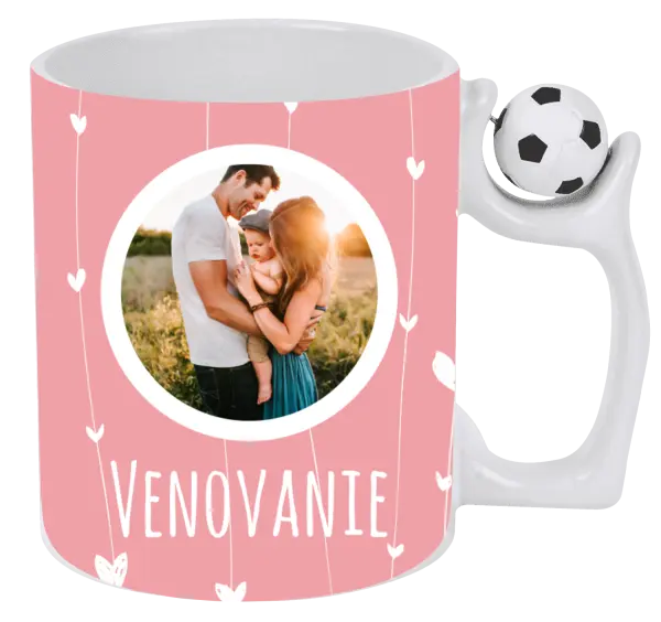 Vianočný hrnček Lístečky na růžovém pozadí - kopie