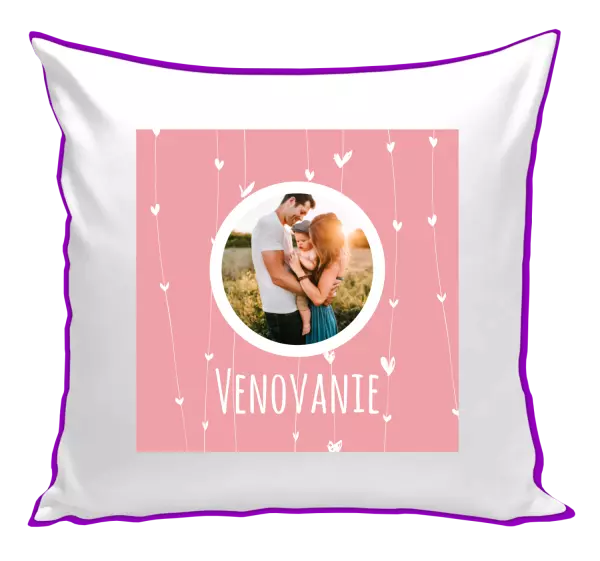 Vianočný vankúš Lístečky na růžovém pozadí - kopie