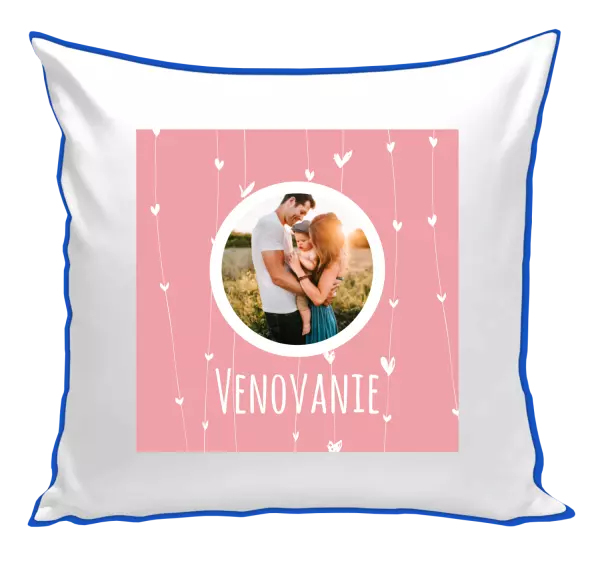 Vianočný vankúš Lístečky na růžovém pozadí - kopie