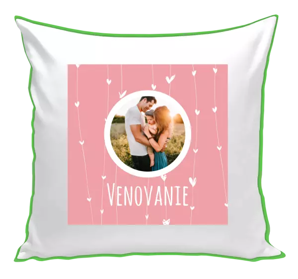 Vianočný vankúš Lístečky na růžovém pozadí - kopie