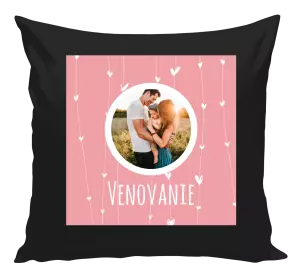 Vianočný vankúš Lístečky na růžovém pozadí - kopie