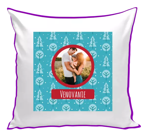 Vianočný vankúš Modré stromečky