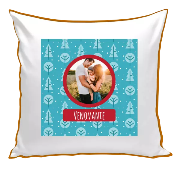 Vianočný vankúš Modré stromečky