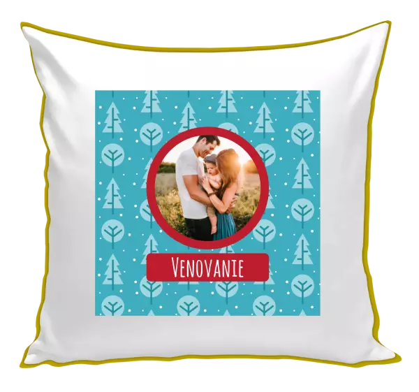 Vianočný vankúš Modré stromečky