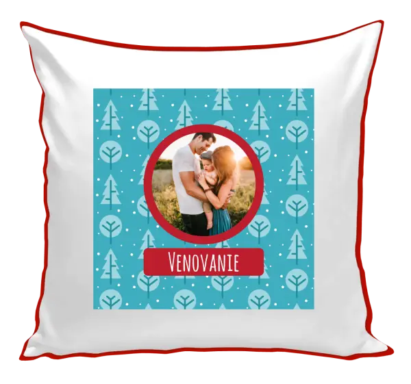 Vianočný vankúš Modré stromečky