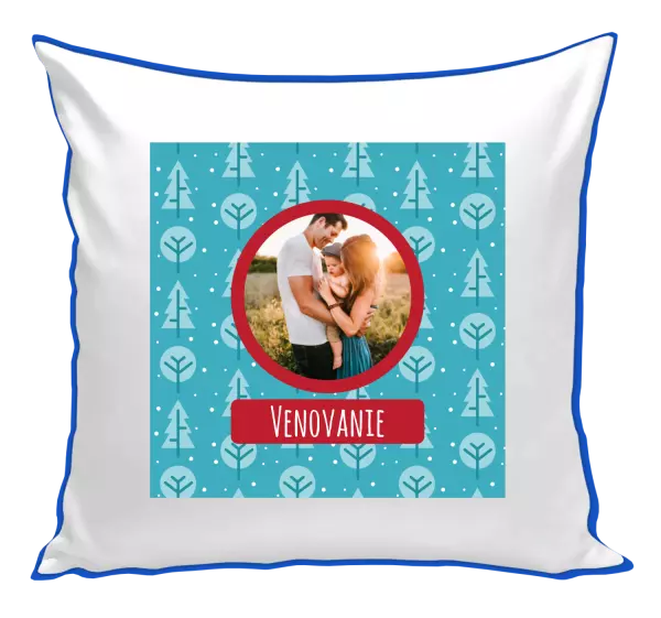 Vianočný vankúš Modré stromečky