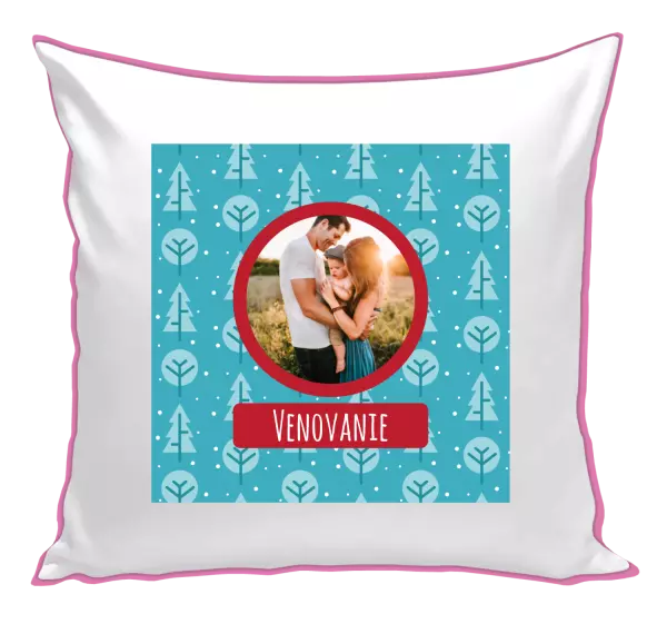 Vianočný vankúš Modré stromečky