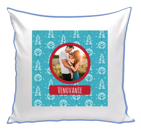 Vianočný vankúš Modré stromečky