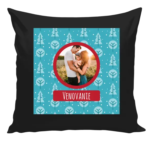 Vianočný vankúš Modré stromečky