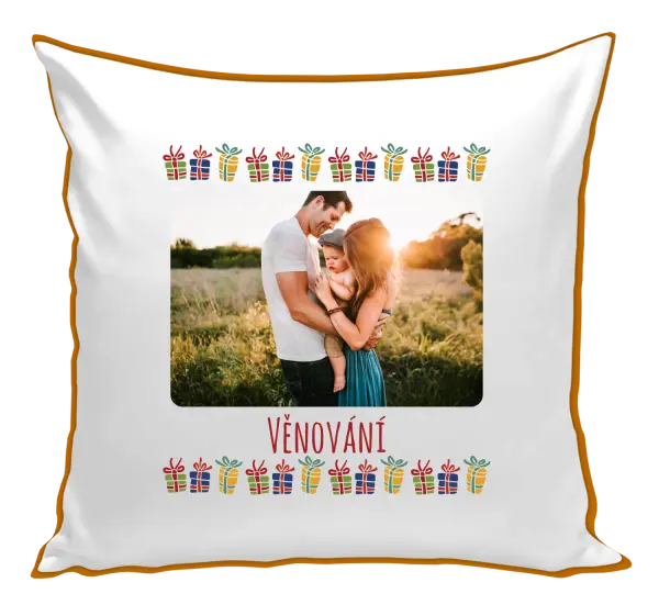 Vianočný vankúš Farebné vianočné dárečky