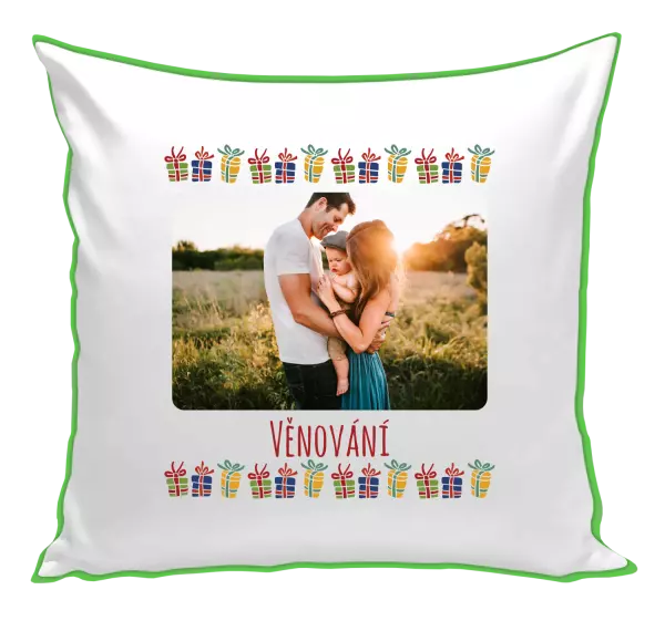 Vianočný vankúš Farebné vianočné dárečky