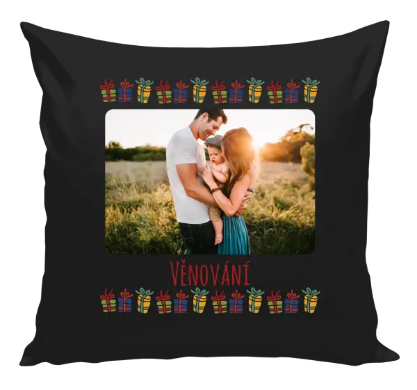 Vianočný vankúš Farebné vianočné dárečky