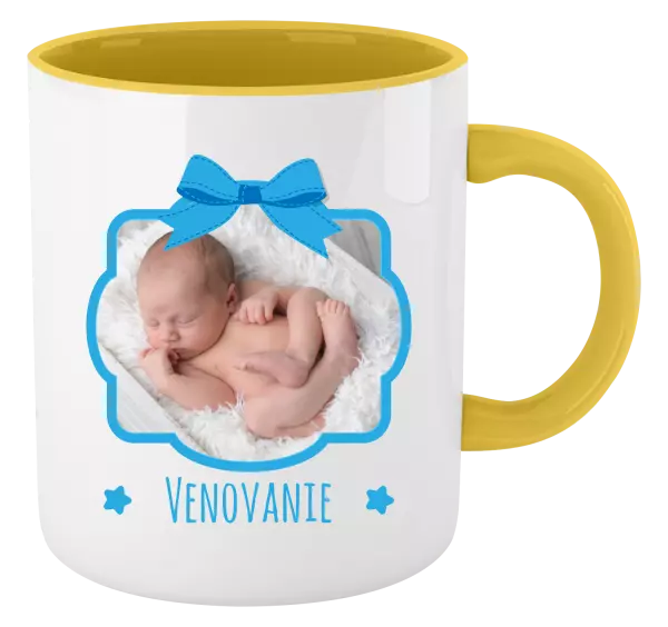 Hrnček  Modrá mašle s fotografií - kopie